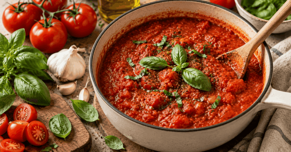 Einfache italienische Tomatensosse (Grundrezept)